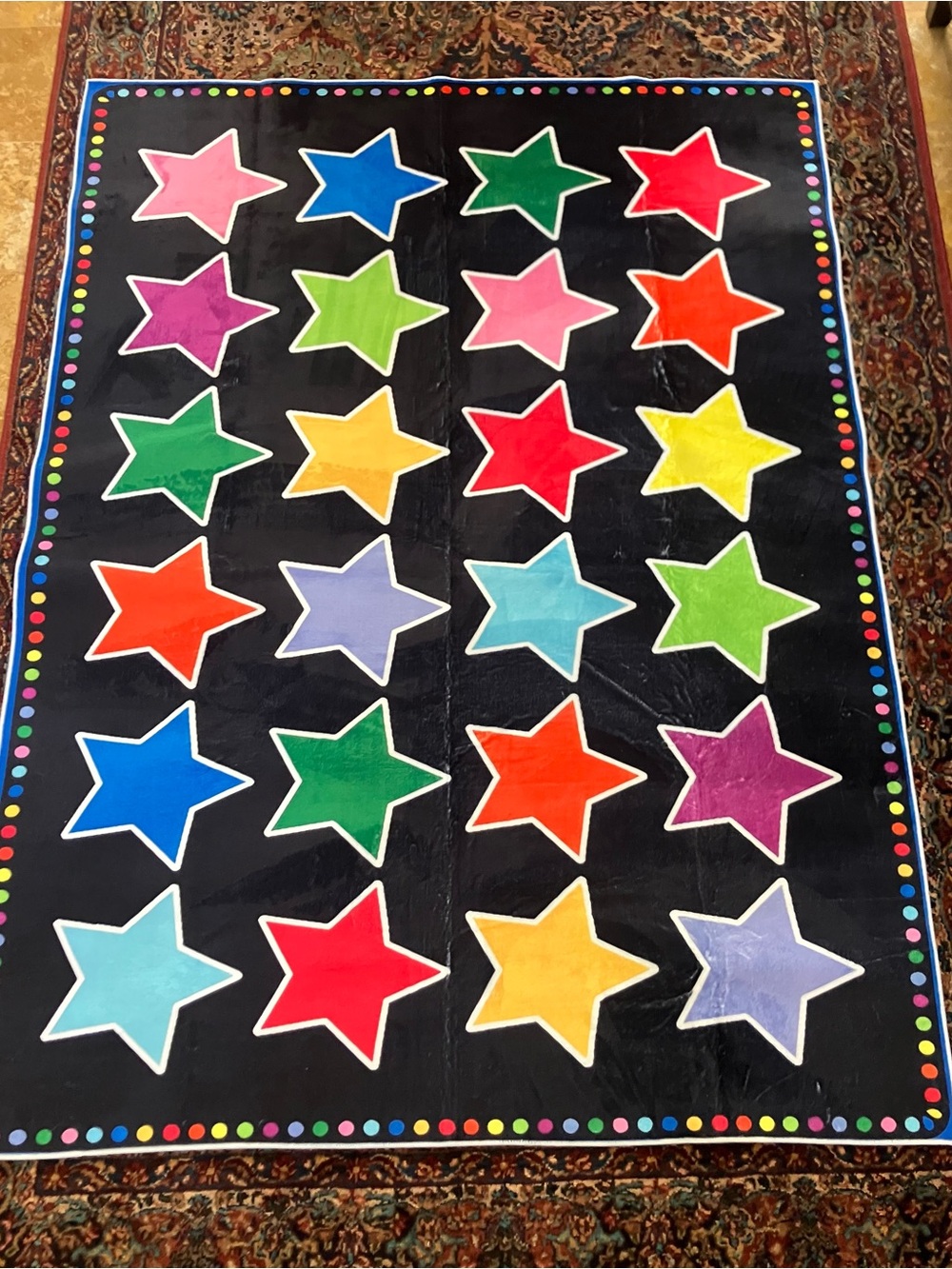 Large Colorful Star Pattern Kids Area Rug/ Mat